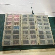 BEAD ORGANISER BOXES X3 - SEED BEADS - JEWELLERY MAKING - BEAD STORAGE LOCK #39B