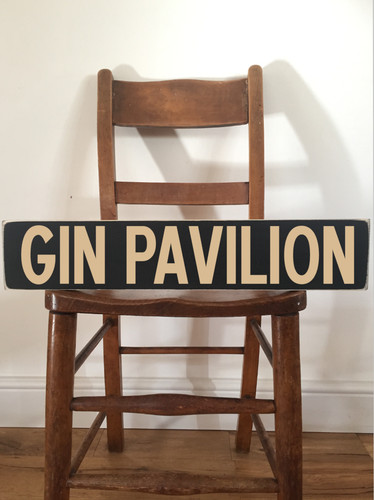 Gin pavilion sign bar - gin,