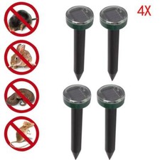 4 x Ultrasonic Solar Powered Rodent Mole Rat Mouse Repeller Deterrent Control UK