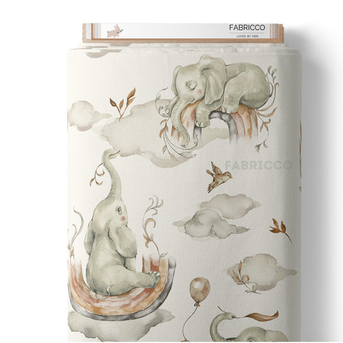 Cotton fabric kids woodland - cotton, ,