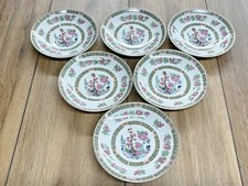 VINTAGE SET OF SIX ARKLOW POTTERY  INDIAN TREE SAUCERS CERAMIC POTTERY