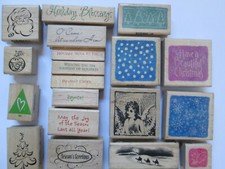 Hero Arts Assorted CHRISTMAS Text / Designs Wooden Rubber Stamps Card Making