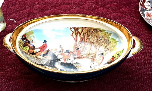 Vintage bowl hand - painted, fox