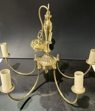 Brookland Brass 4 Arm Ornate Brass Vintage Decor Chandelier Ceiling Light