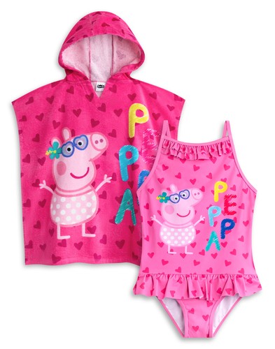 Peppa pig poncho - towel, and