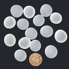 Matte Frosted Glass Flat Beads