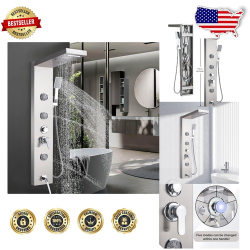 Brushed nickel shower panel - nickel,