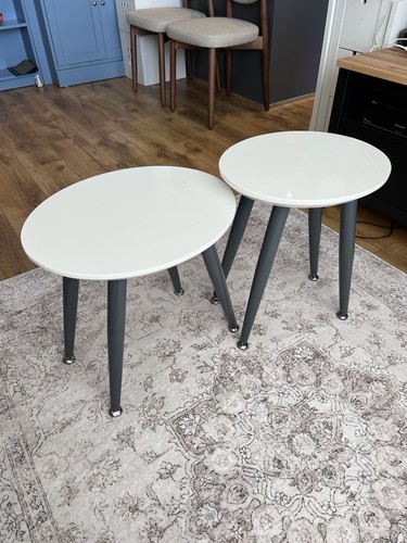 Modern oval white gloss - white,