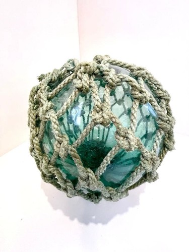 Green glass fishing float - green,