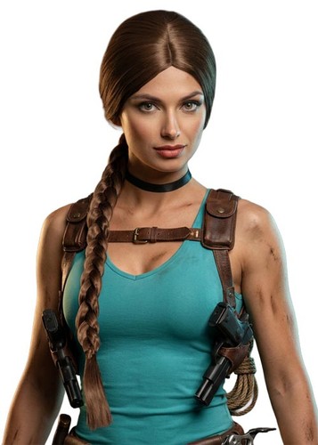 Womens long dark - long, plaited