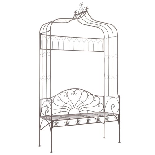 Antique iron garden bench - iron,