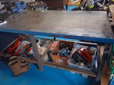 Large Steel Work Bench With Large Vice