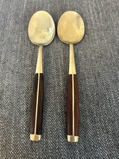 Vintage MCM Bronze & Teak Wood