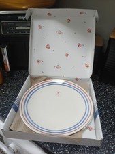 BRAND NEW BOXED CATH KIDSTON CHINA STRIPE DINNER PLATES X 2