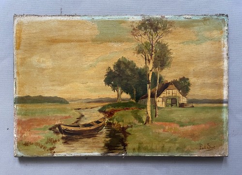 Marsh landscape oil on - marsh,