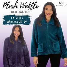 Womens Waffle Bed Jacket Plush