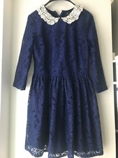 TOPSHOP BLUE LACE DRESS SIZE 8