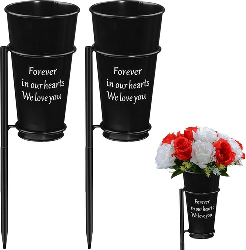 Durable metal grave vases - durable,
