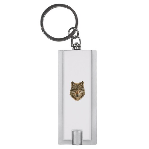Wolf portrait led keyring - 'wolf,