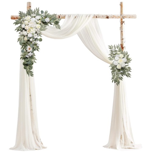 Arch flowers with drapes - with,