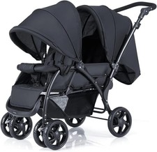 Black Double Baby Stroller