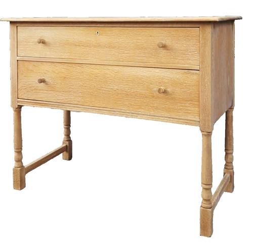 1930s limed oak chest - limed, of