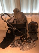 OYSTER 3 PRAM/STROLLER TRAVEL SYSTEM GRAY LARGE BUNDLE  With EXTRAS ALL CLEANED