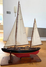 Vintage 1963 Racing Pond Yacht 30 Inch Scratch Built & Signed! Original Paint