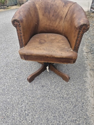 Vintage leather studded swivel - leather,