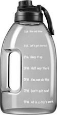 DILLER D05 Sports Water Bottle w/ Time Markings Travel Fitness Gym 3.8L/1 Gallon