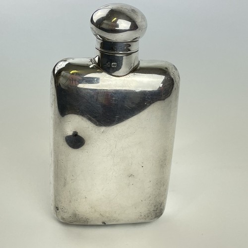 Fine solid silver hip flask - fine,