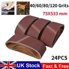 Sanding Belts Belt Sander Sheets 40/60/80/120 Grits 24 Pack Sandpaper 75X533mm