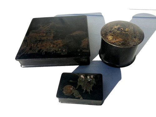 Antique japanese lacquer boxes - antique,