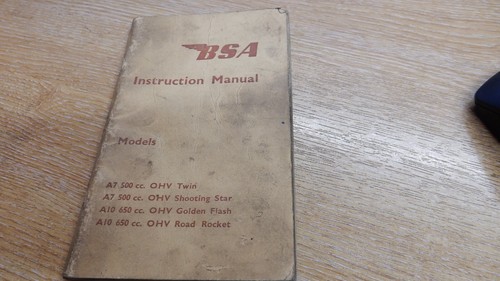 Bsa instuction manual - bsa, a7