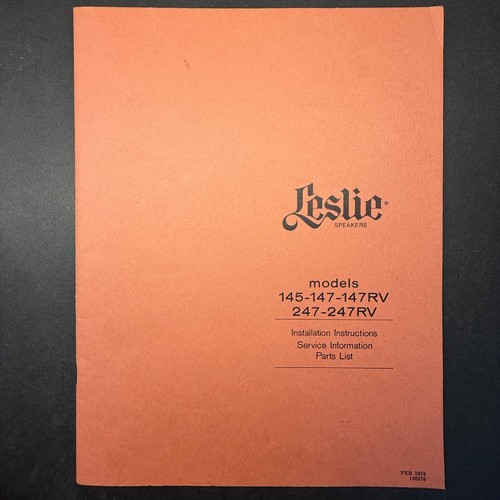 Vintage leslie 145 147rv - leslie, 145-147rv