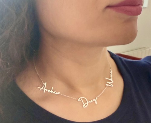 Triple name necklace - name,