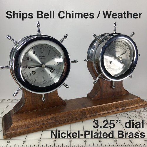 Vtg bulova ships bell clock - ships,