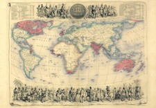 MP44 Vintage 1850's Victorian Historical British Empire World Map Poster Print