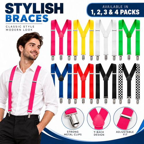 Heavy duty elastic suspenders - heavy,