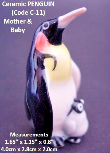 Miniature porcelain penguin - porcelain,