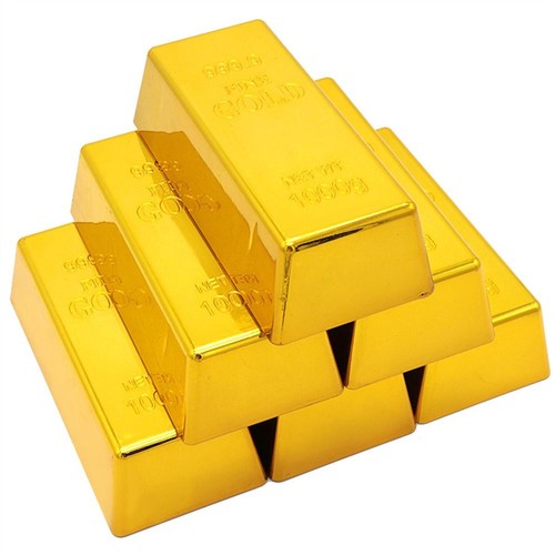 Fake gold bar plastic - gold, golden