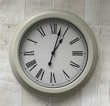 Large Classic Roman Numeral Wall Clock Cream Off White Frame