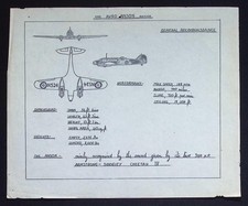 Original WWII Avro Anson Recognition Drawing – RAF Training Art – One of One