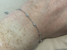 0.3 Carat Lab Created Diamond Bracelet Platinum Plated 925 6.5” - 7.5” Inch