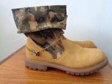 TIMBERLAND ROLL TOP WHEAT LEATHER CHUKKA BOOTS CHAIN & GEM DETAIL SIZE 6
