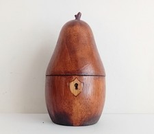 Pear Shaped Tea Caddy. Wooden Pear Tea Caddy. Vintage Pear Tea Caddy. 