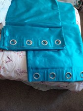 FAUX SILK CURTAINS- Eyelet - Luxury Fully Lined,Ring Top 48x90 drop, Colour TEAL