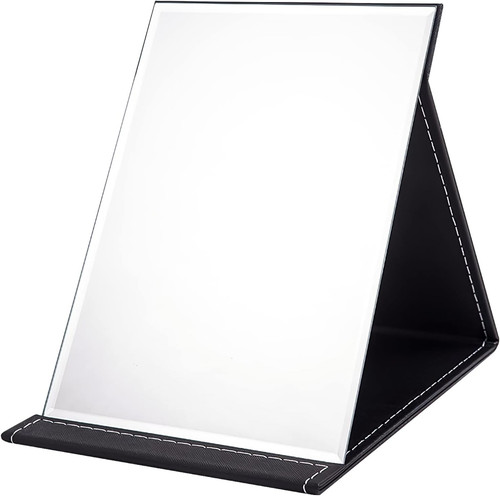 Folding tabletop mirror with - folding,