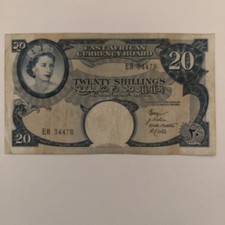 1958 BRITISH EAST AFRICAN CURRENCY BOARD | 20 Shillings | Elizabeth II | P-39 i