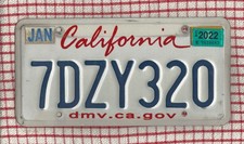 CALIFORNIA Lipstick, rough condition AMERICAN LICENSE NUMBER PLATE #CAnsRough